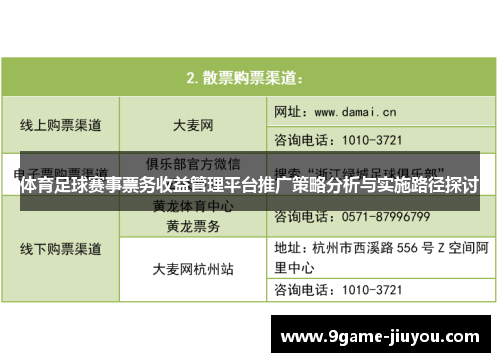 体育足球赛事票务收益管理平台推广策略分析与实施路径探讨